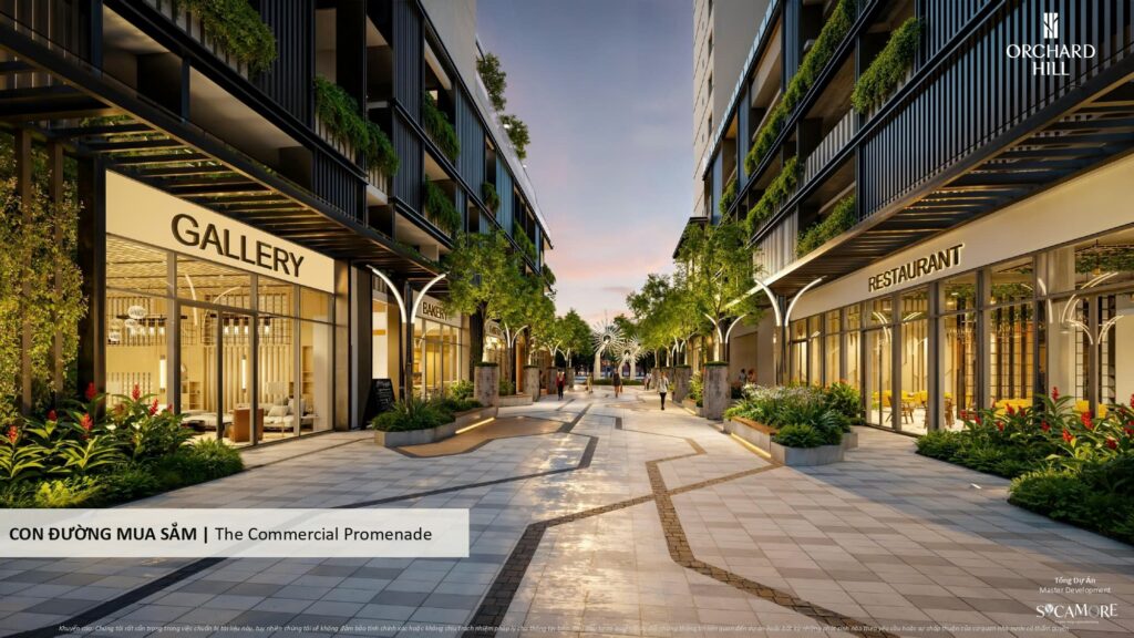 Hệ tiện ích đẳng cấp quốc tế, Dự án Orchard Hill @Sycamore 5 Con duong mua sam Du an Orchard Hill