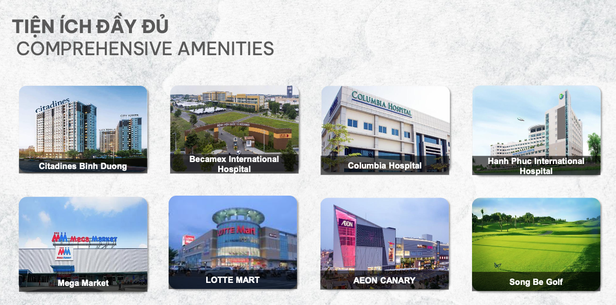 Tâm điểm đầu tư lớn, bền vững phong cách sống cao cấp cùng Sycamore Bình Dương 5 HỆ THỐNG TIỆN ÍCH NGOẠI KHU DỰ ÁN SYCAMORE BÌNH DƯƠNG