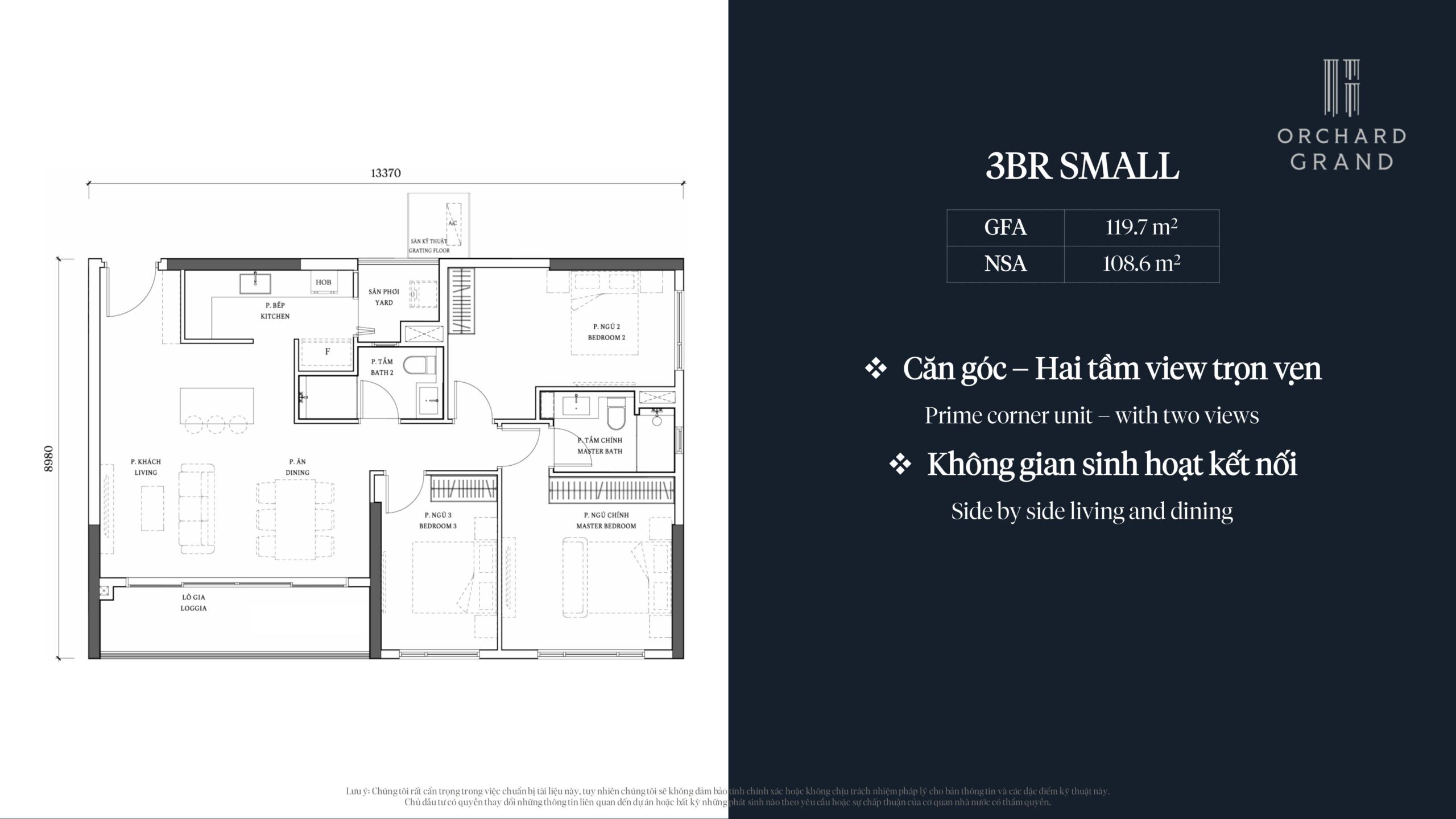 Căn hộ Orchard Grand – Phân khu cao tầng đẳng cấp tại Sycamore 7 Layout Căn hộ 3PN @Orchard Grand