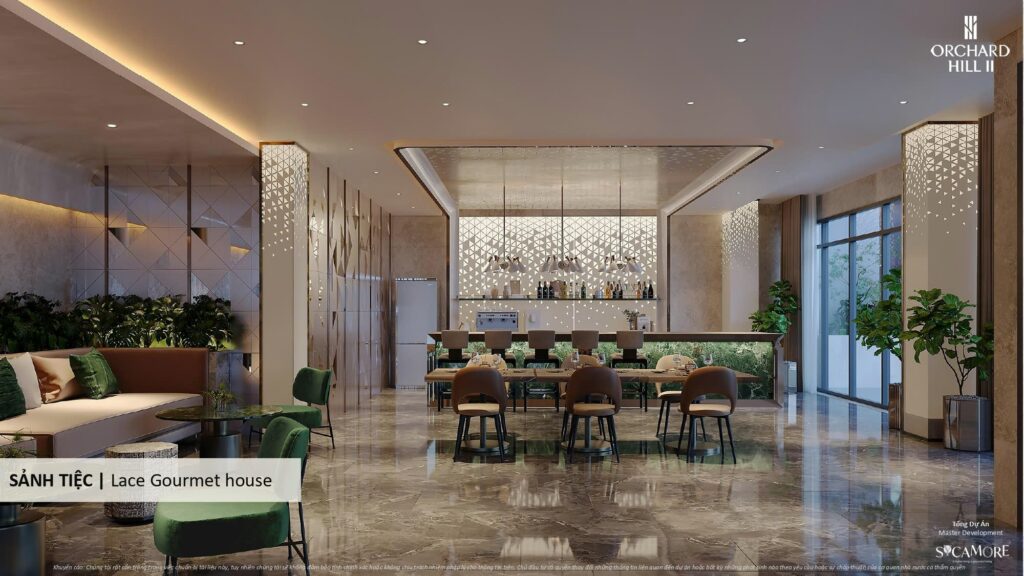 Chính thức mở cửa nhà mẫu Orchard Hill CapitaLand - Tổng dự án Sycamore 27 Sanh tiec Tien ich Orchard Hill 2