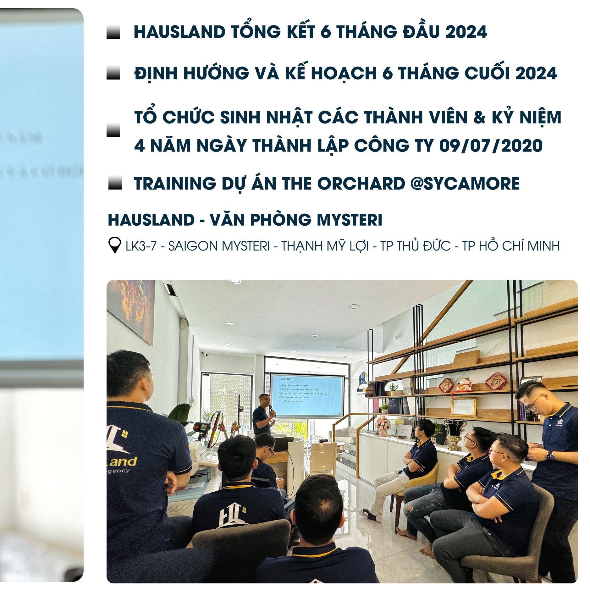 HAUSLAND TỔ CHỨC BUỔI TỔNG KẾT 6 THÁNG ĐẦU 2024 - ĐỊNH HƯỚNG VÀ KẾ HOẠCH 6 THÁNG CUỐI 2024 2 Buổi tổng kết 6 tháng đầu năm 2024 - Định hướng và kế hoạch 6 tháng cuối 2024