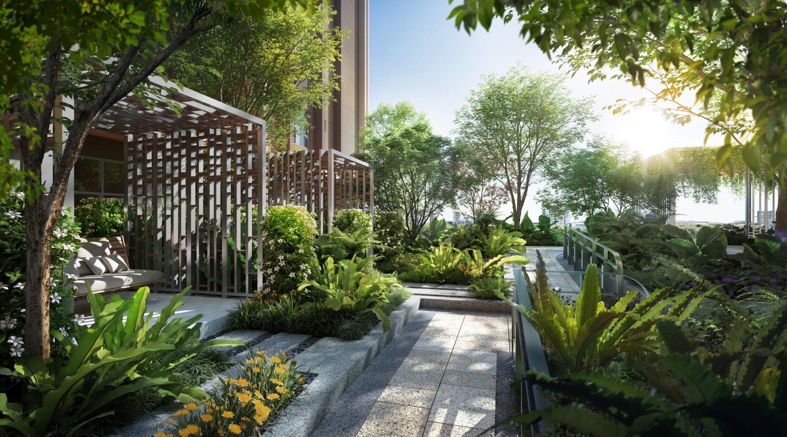 4 phân khu - Kiến tạo chuẩn sống toàn diện tại Orchard Grand Bình Dương 6 Đường dạo cảm xúc Orchard Grand Bình Dương