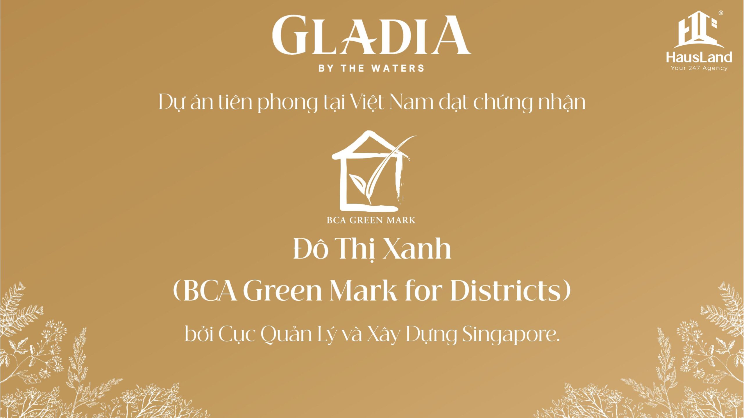 Biệt thự Gladia by the Waters: Chất sống tinh tuyển, đẳng cấp Sài Gòn 12 Chứng chỉ BCA Green Mark for Districts tại Biệt thự Gladia by the Waters