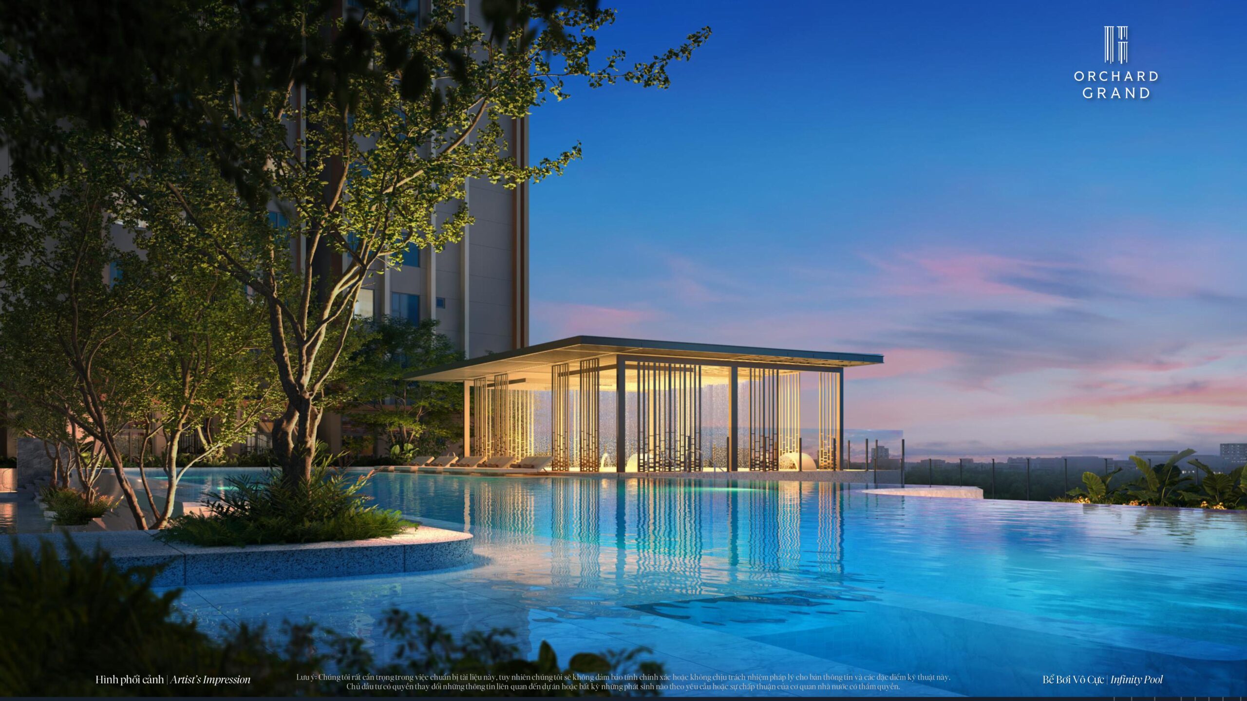 4 phân khu - Kiến tạo chuẩn sống toàn diện tại Orchard Grand Bình Dương 2 Hồ bơi vô cực 50m Orchard Grand Bình Dương