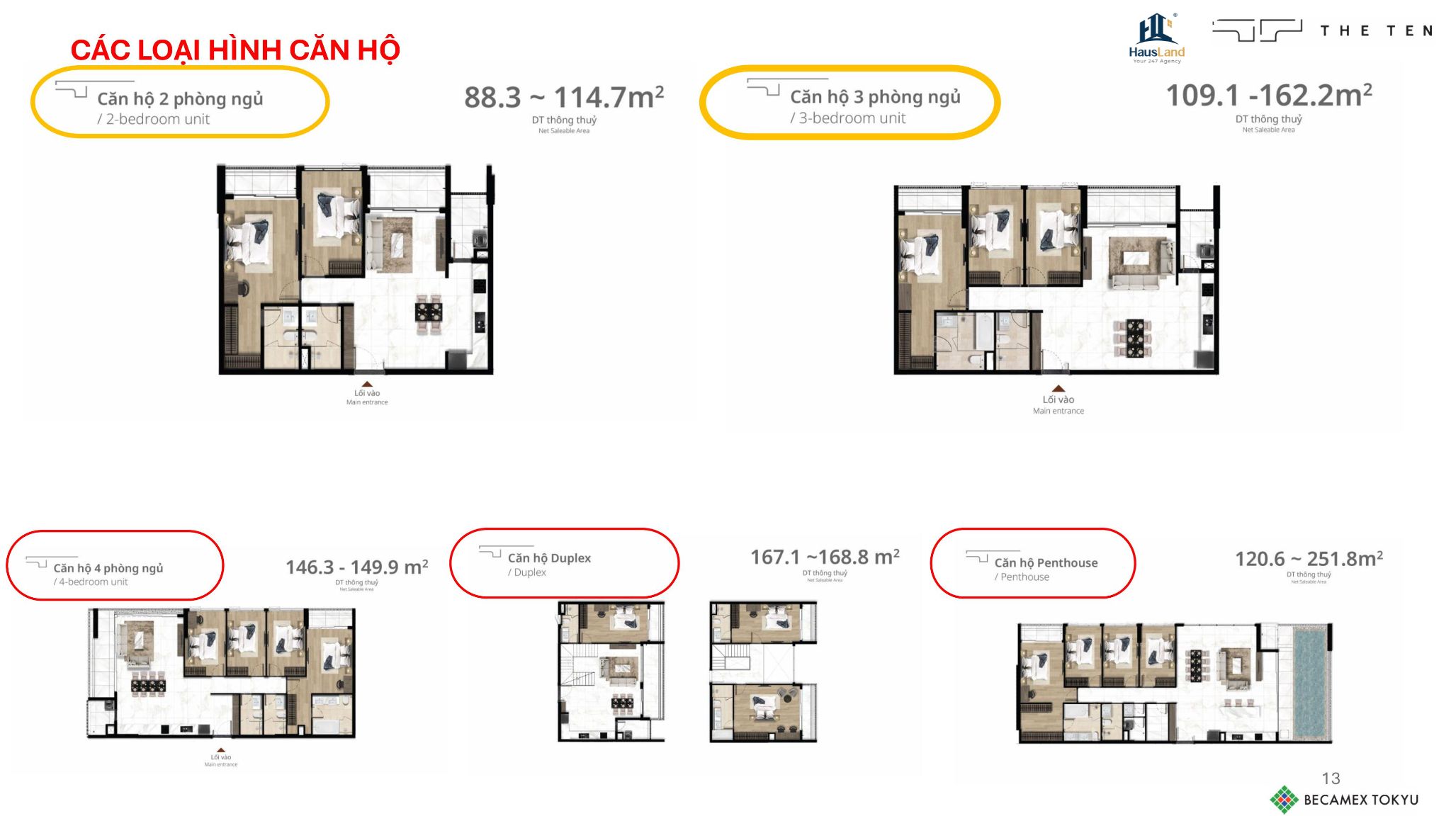Căn hộ Midori Park The TEN - Chuẩn sống thượng lưu 3 Các loại hình căn hộ Midori Park The TEN