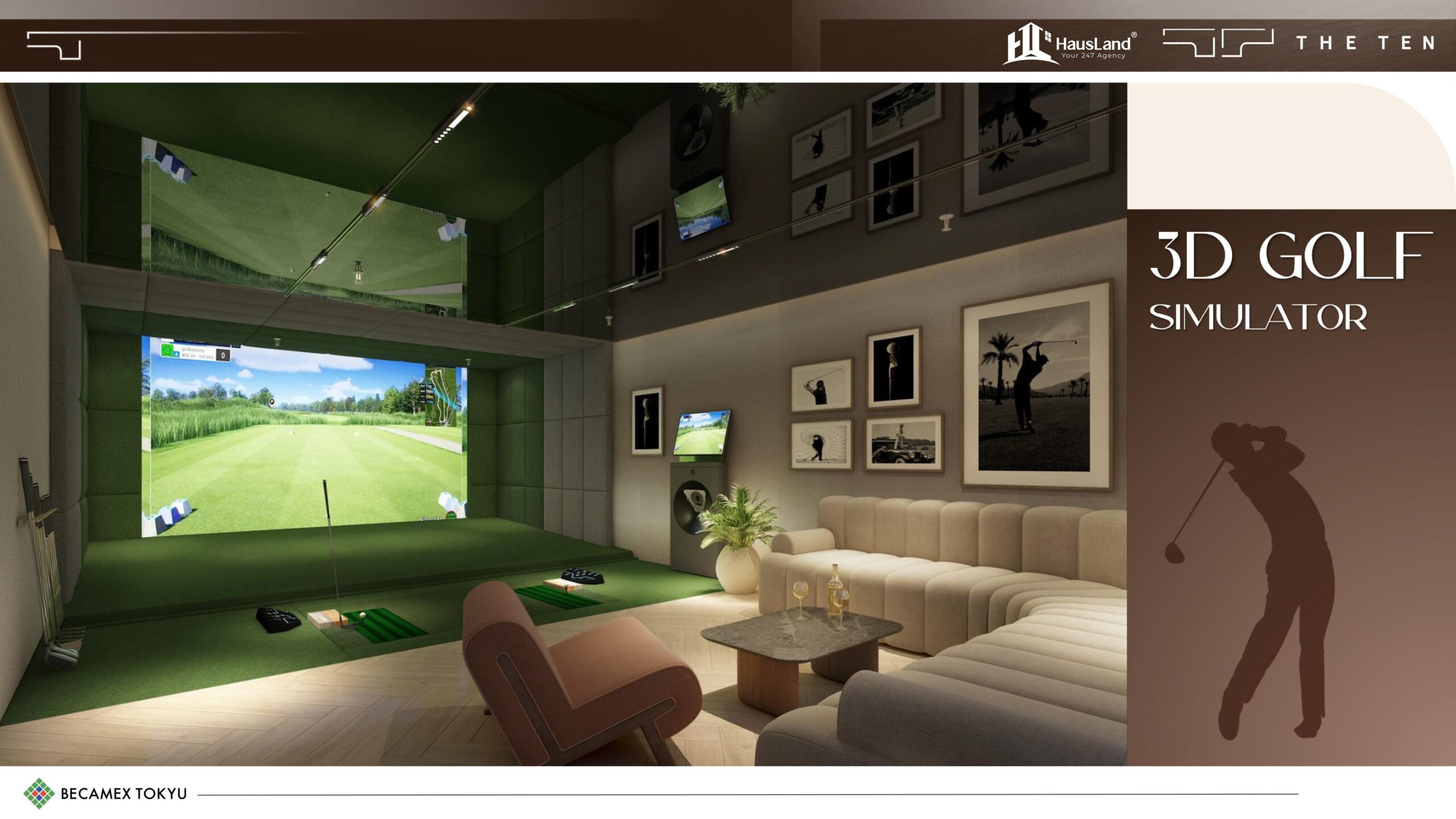 Midori Park The TEN – Dấu ấn mới căn hộ cao cấp Bình Dương 10 Phòng golf giả lập tại Midori Park The TEN