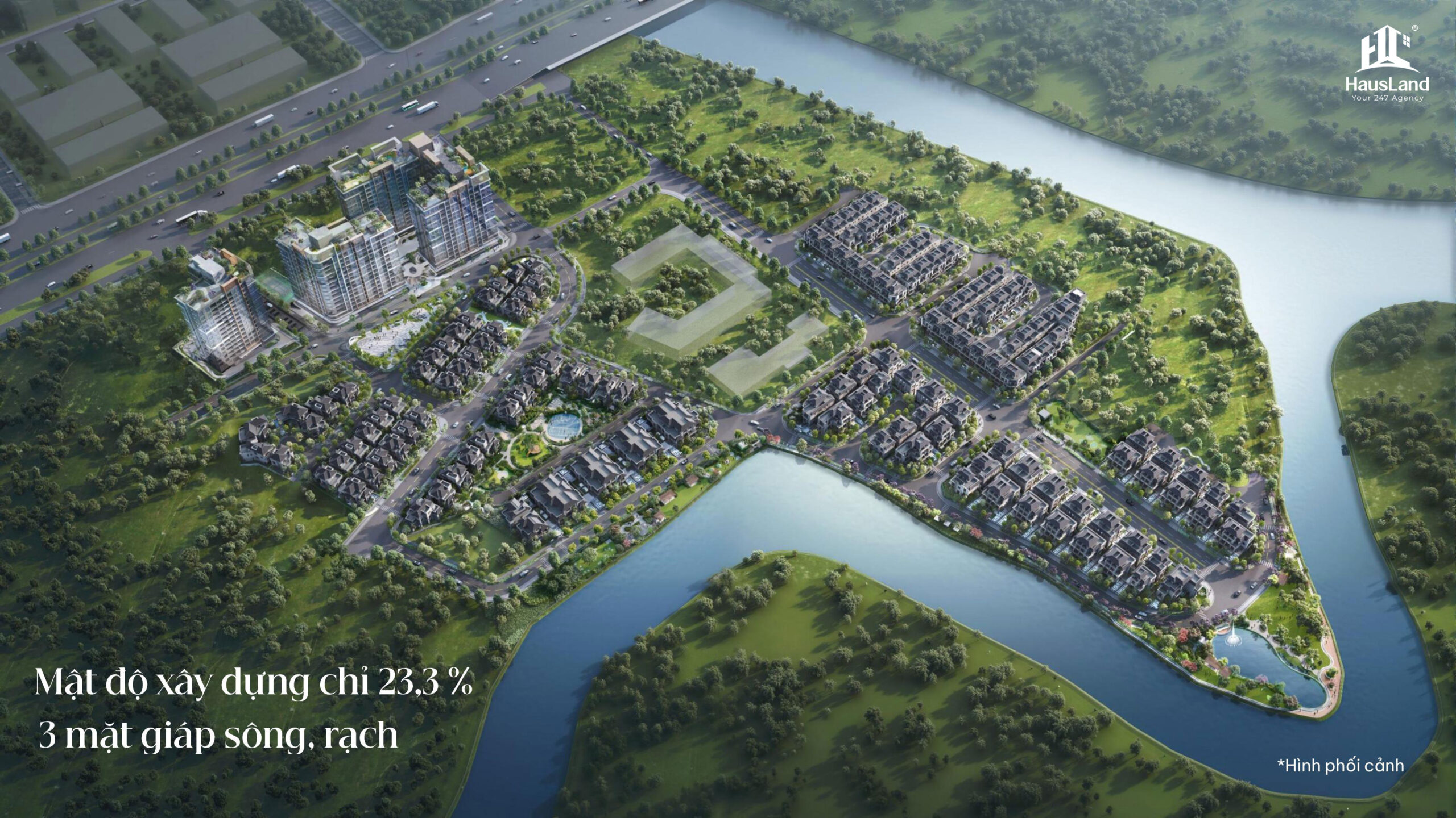 Giá bán Gladia by The Waters – Thông tin mới nhất 2025 7 Mật độ xây dựng thấp 23.3%